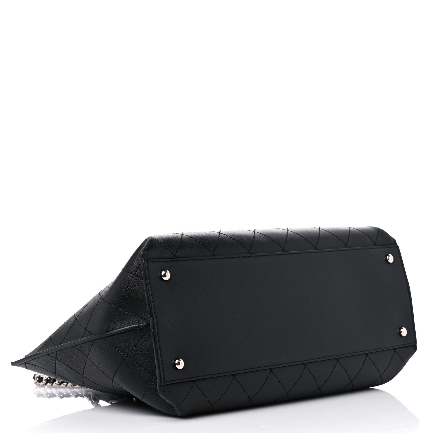 Chanel Calfskin Stitched Shopping Tote Black 3 of 9