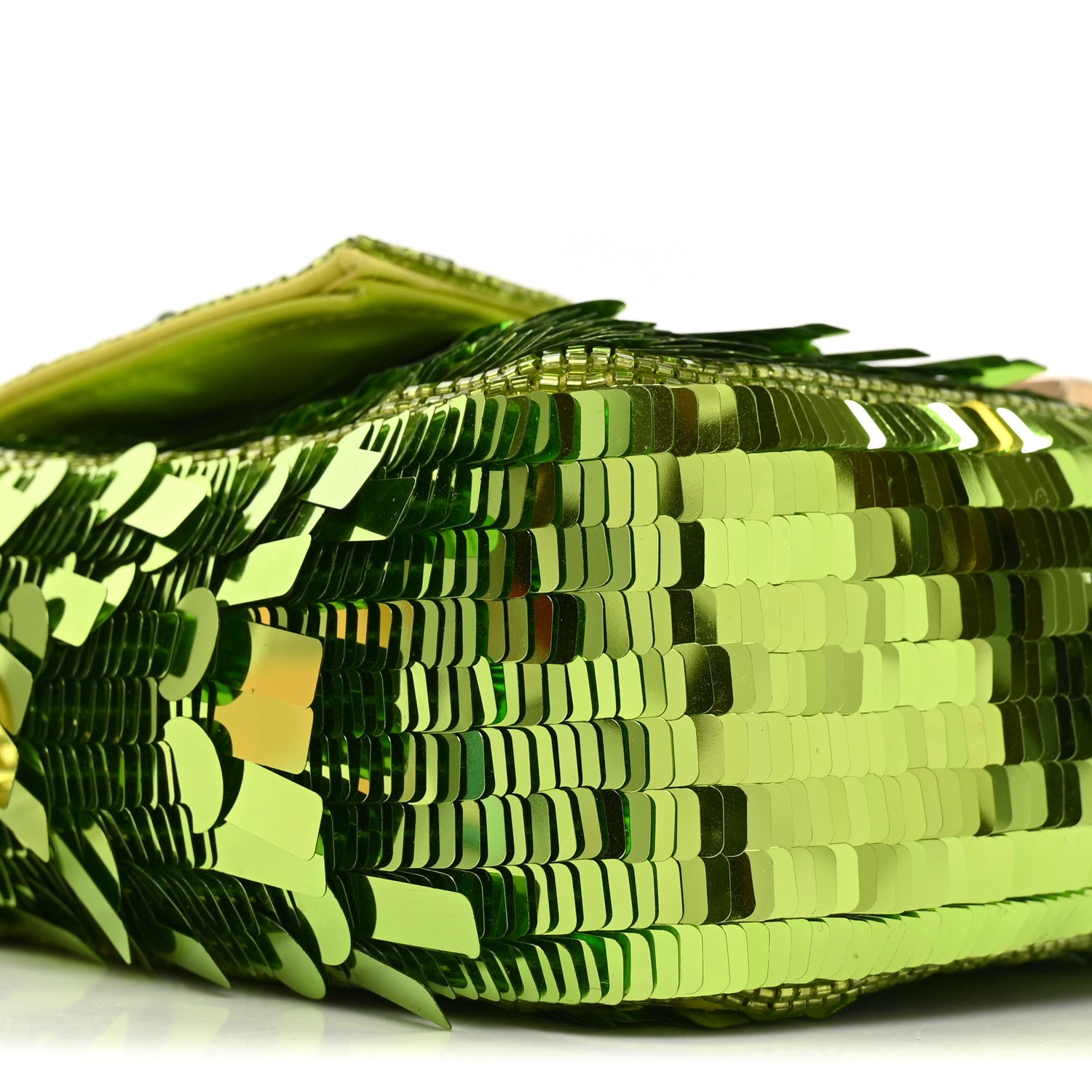Fendi Sequin Paillettes Vitello Grace Sex and the City Baguette Wasabi 9 of 10