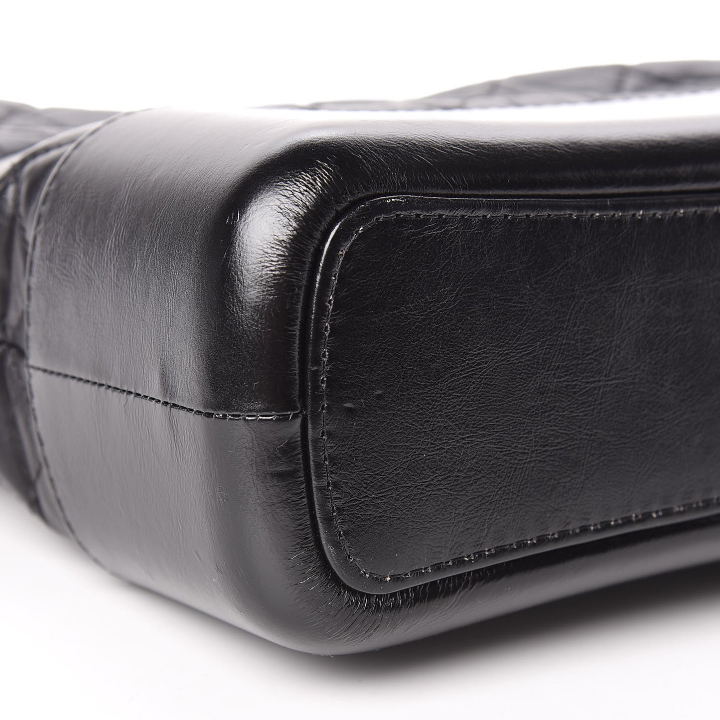Aged Calfskin Quilted Medium Gabrielle Hobo Black