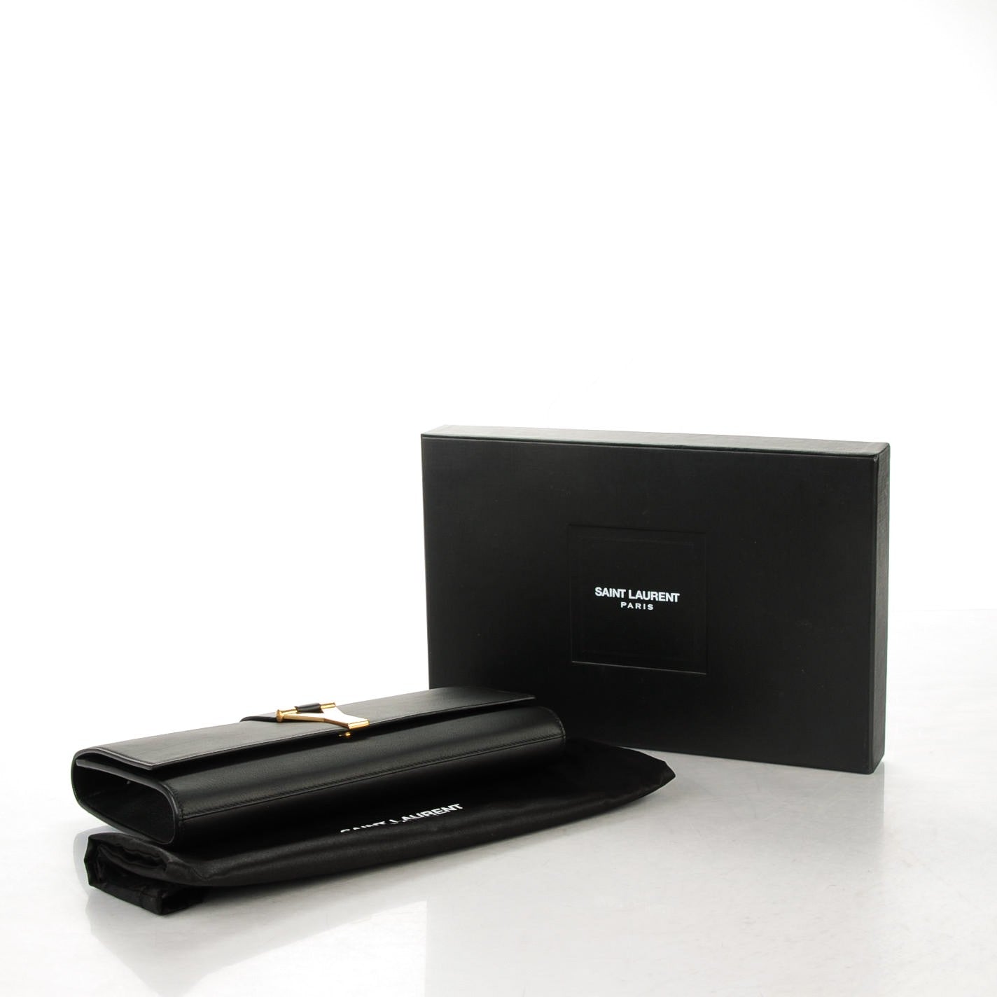 Calfskin Classic Y Ligne Clutch Black