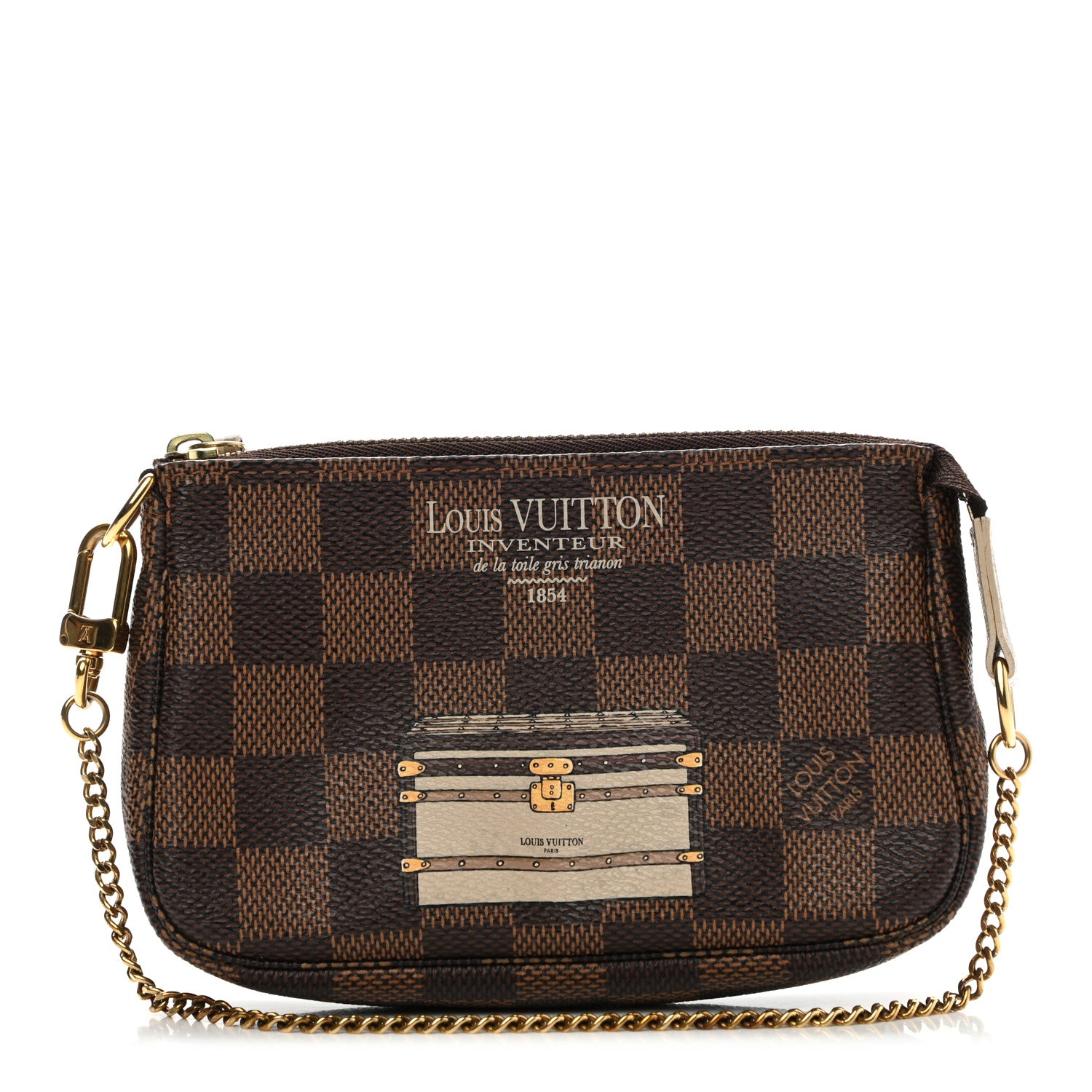 Louis Vuitton Damier Ebene Trunks and Locks Mini Pochette Accessories 1 of 9