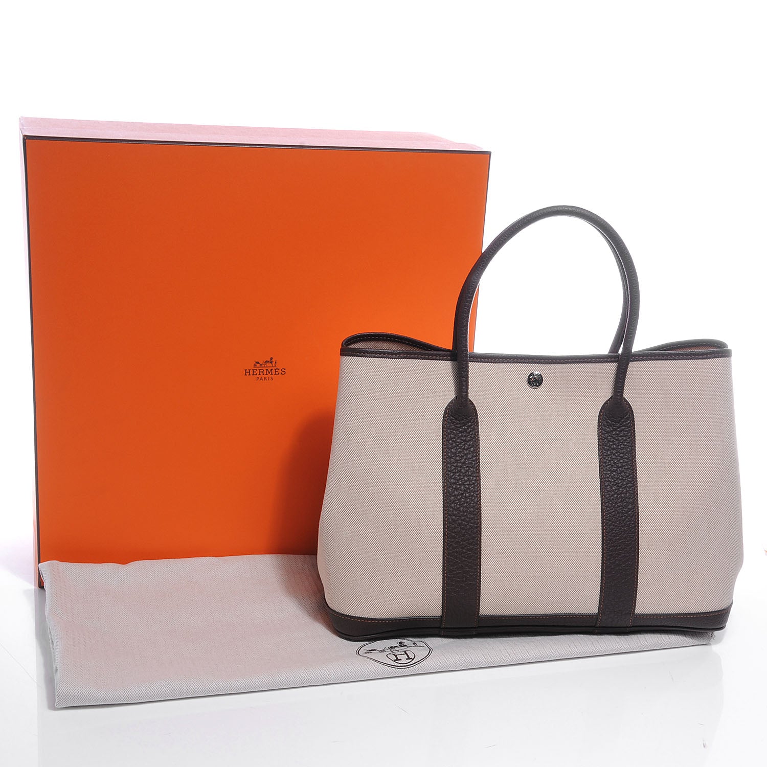Hermes Toile Leather Garden Party MM Tote Ebene 5 of 9
