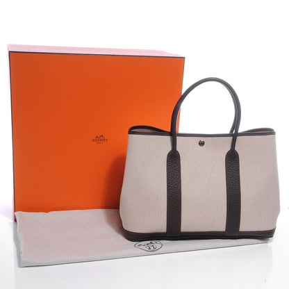 Hermes Toile Leather Garden Party MM Tote Ebene 5 of 9