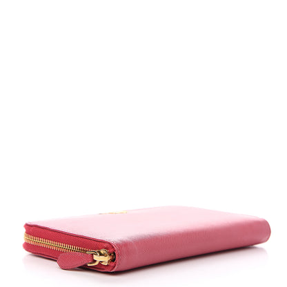 Prada Saffiano Zip Around Wallet Peonia 3 of 11