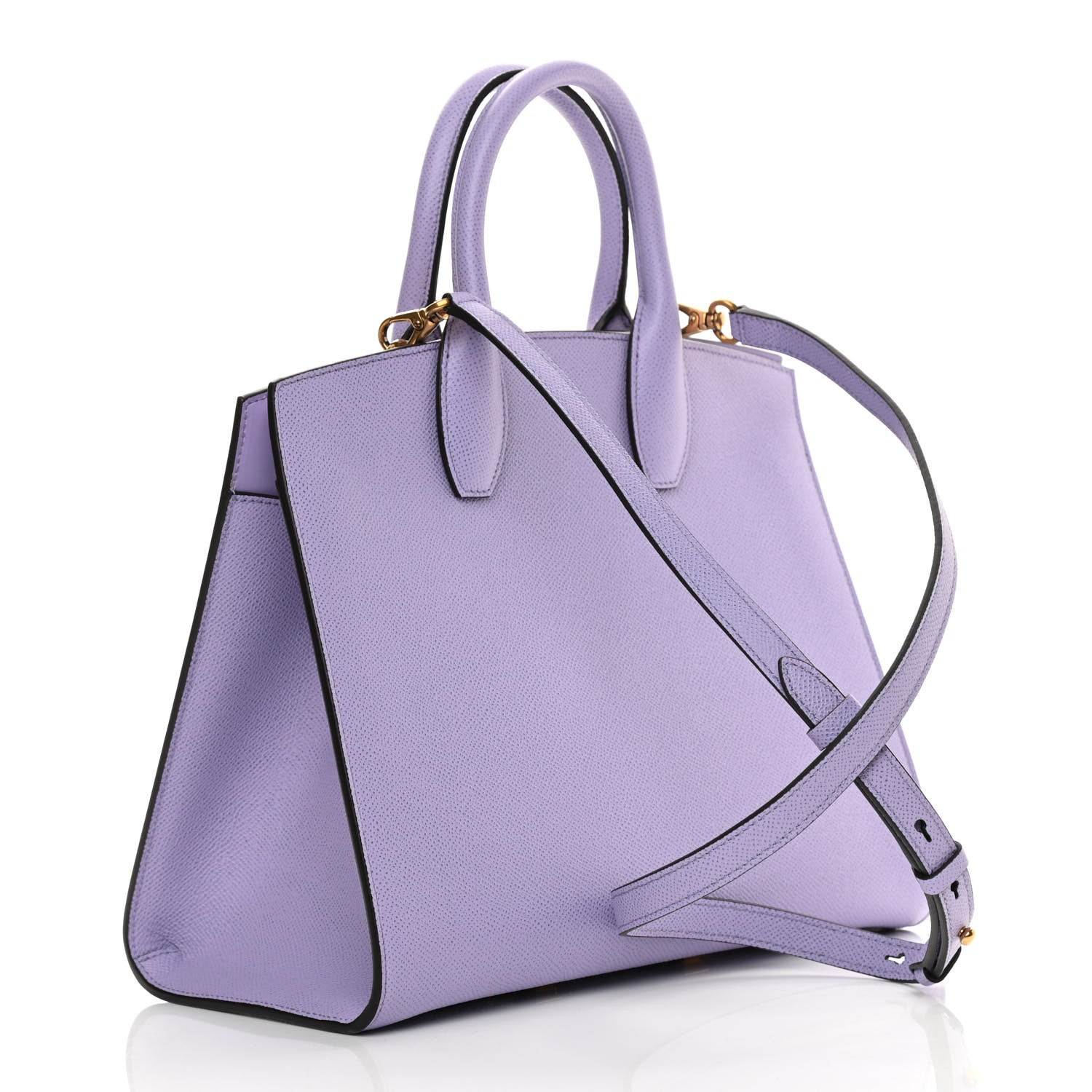 Salvatore Ferragamo Hammered Calfskin Medium The Studio Box Bag Spring Crocus 3 of 10