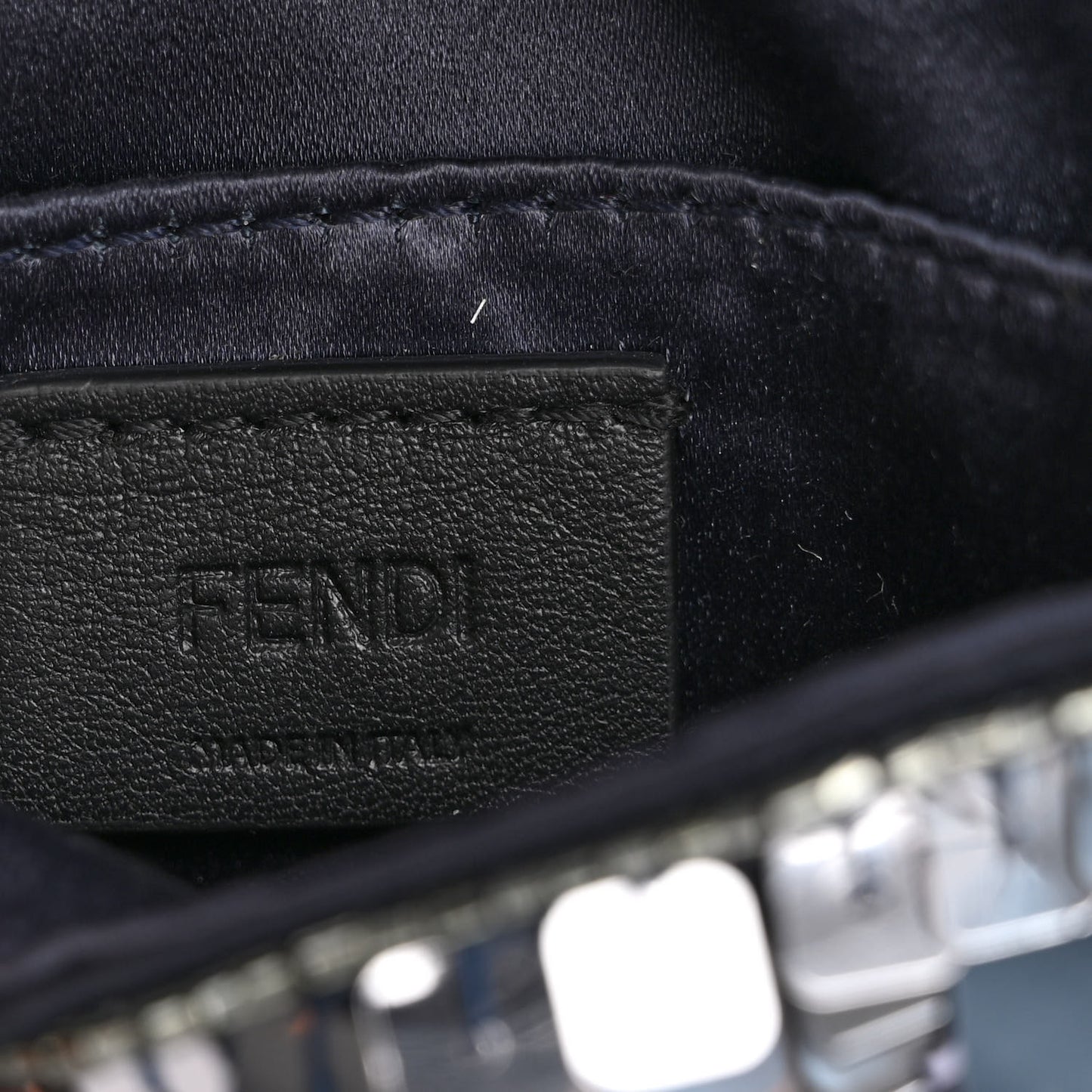 Sequin Paillettes Shiny Nappa Sex and the City Nano Maxi Buckle Baguette Charm Blue