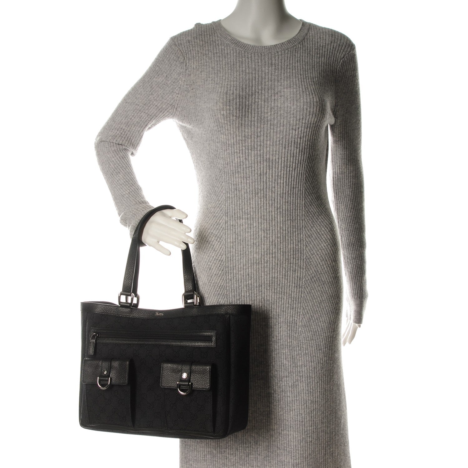 Gucci Monogram Abbey D Ring Tote Black 2 of 7
