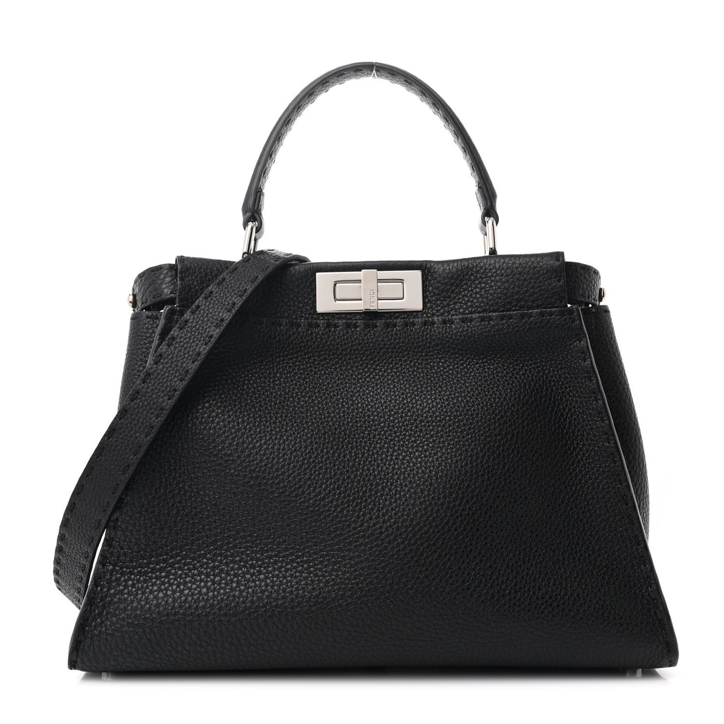 Cuoio Romano Selleria Bi-Color Medium Peekaboo Iconic Satchel Black Mou Black Mou