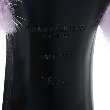 Saint Laurent Mink Calfskin Roy Mule Sandals 36.5 Rose Love 8 of 8