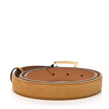 Gucci Suede Icaro G Cube 25mm Belt 80 32 Light Cognac 3 of 7