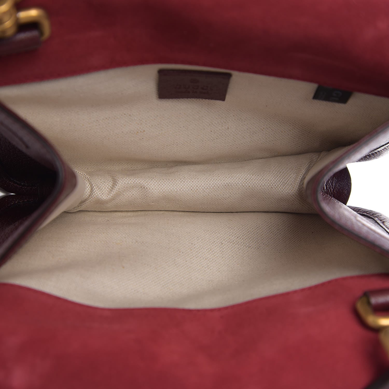 Gucci Suede Web Small Neo Vintage Double Flap Messenger Bag Romantic Cherry Chardonnay 5 of 10