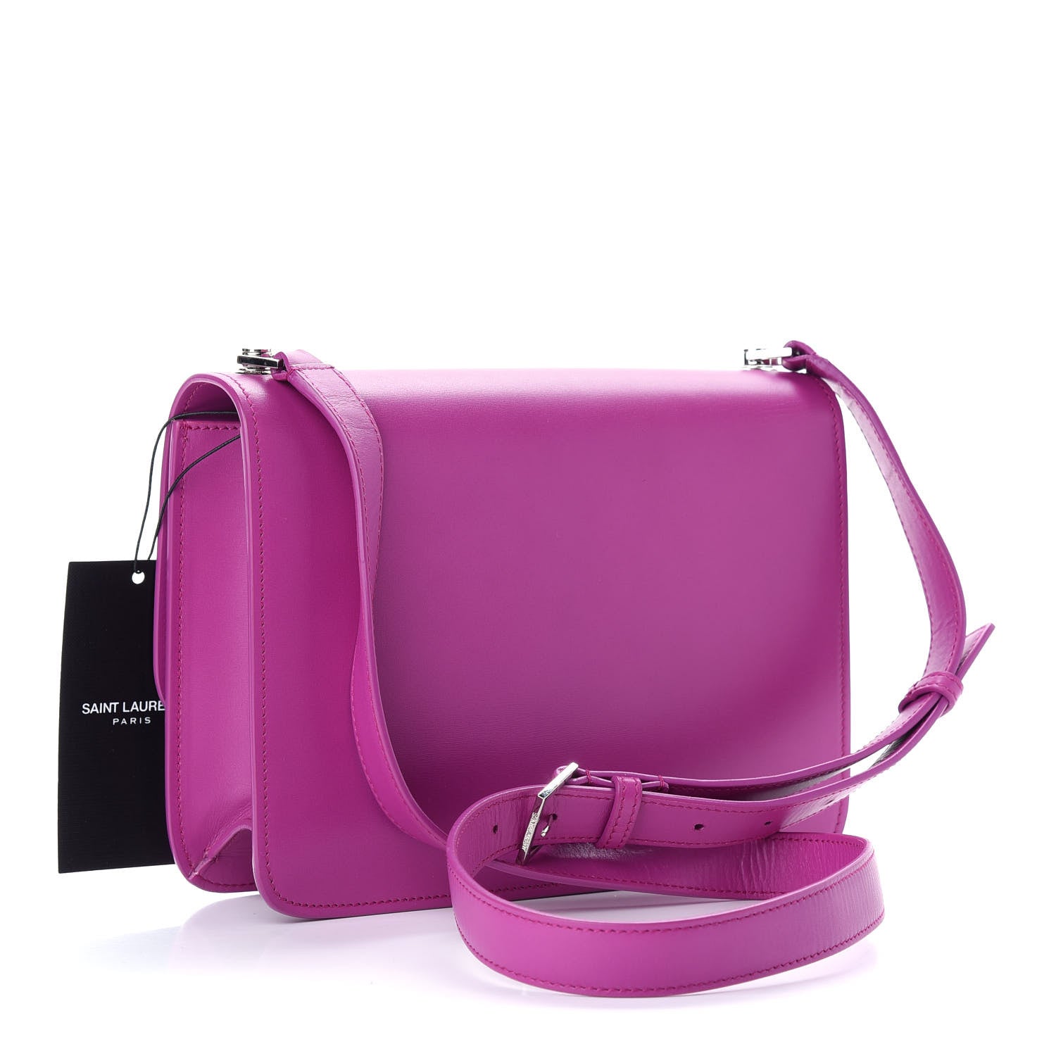 Saint Laurent Smooth Calfskin Le Carre Shoulder Bag Purple 3 of 8