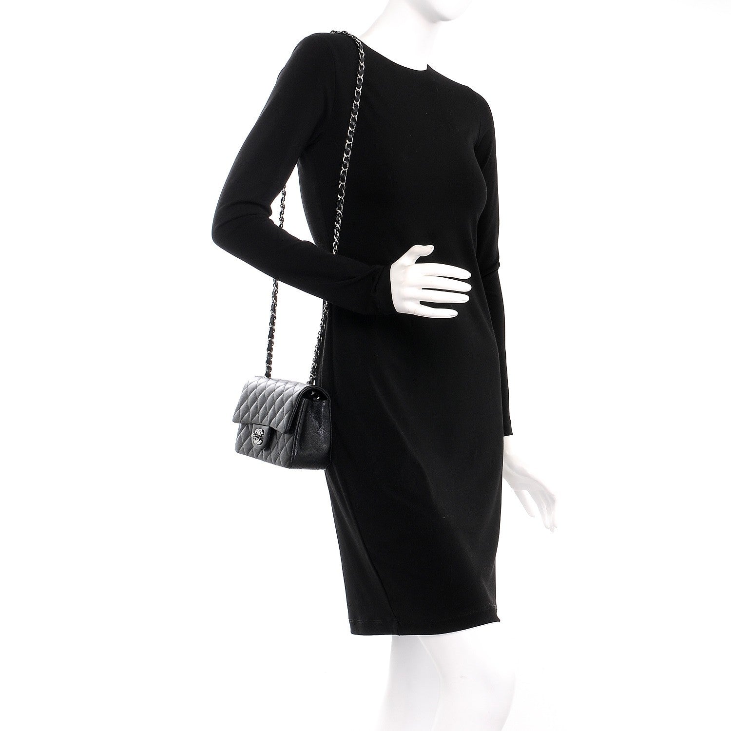 Chanel Iridescent Caviar Quilted Mini Rectangular Flap Black 2 of 8