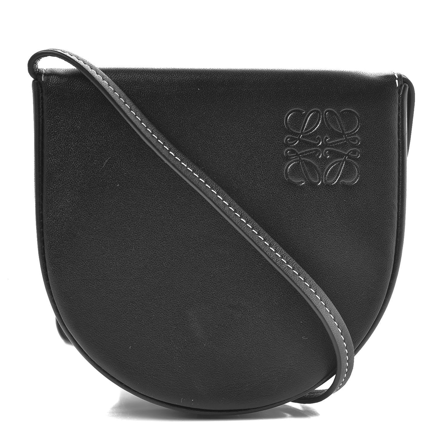 Smooth Calfskin Large Heel Pouch Black