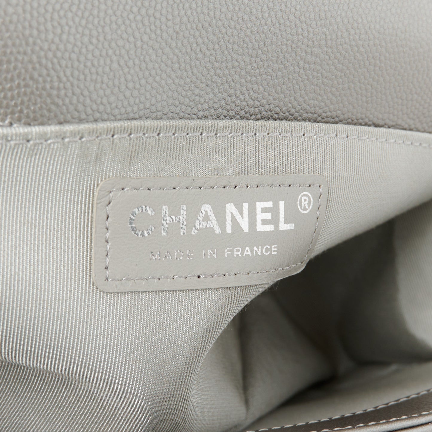 Metallic Caviar Quilted Medium Boy Flap Silver