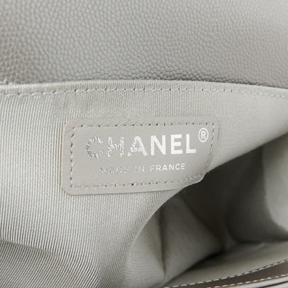 Chanel Metallic Caviar Quilted Medium Boy Flap Silver 6 of 10