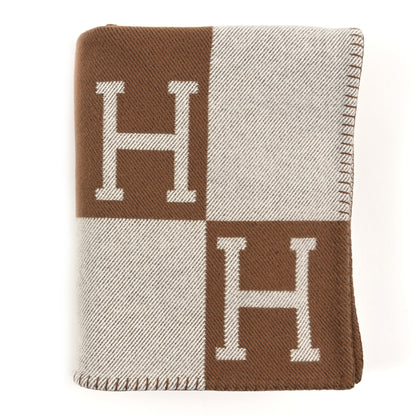 Hermes Wool Cashmere Avalon Blanket Ecru Camel 1 of 3