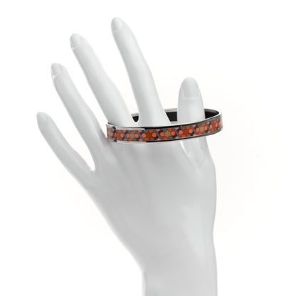 Hermes Enamel Printed Narrow Rose de Compas Bracelet 70 2 of 5