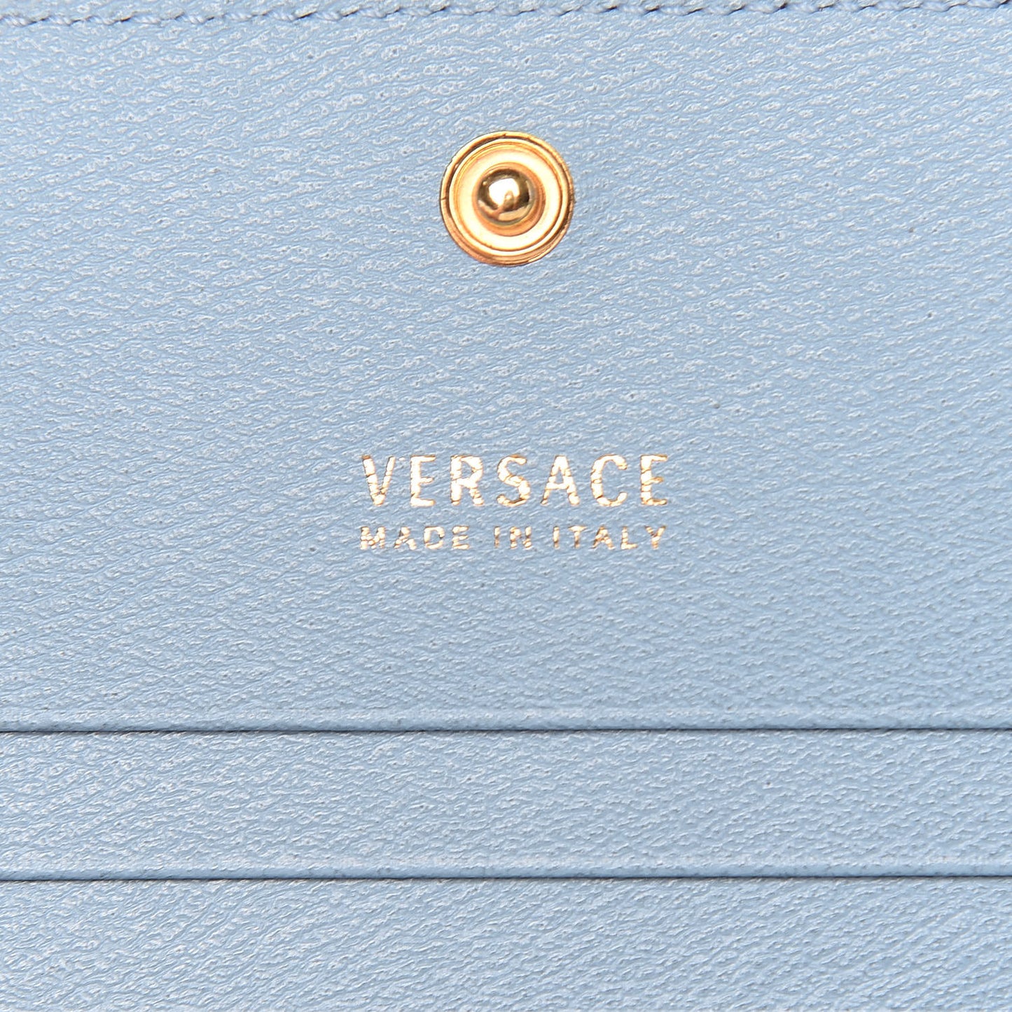 Calfskin Large Medusa Flap Over Wallet Pink Blue