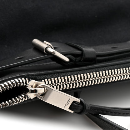 Saint Laurent Canvas Calfskin Embossed Large Convertible ID Bag Black 10 of 11