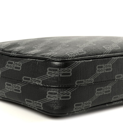Balenciaga Coated Canvas BB Monogram Medium Signature Camera Bag Black Grey 10 of 13
