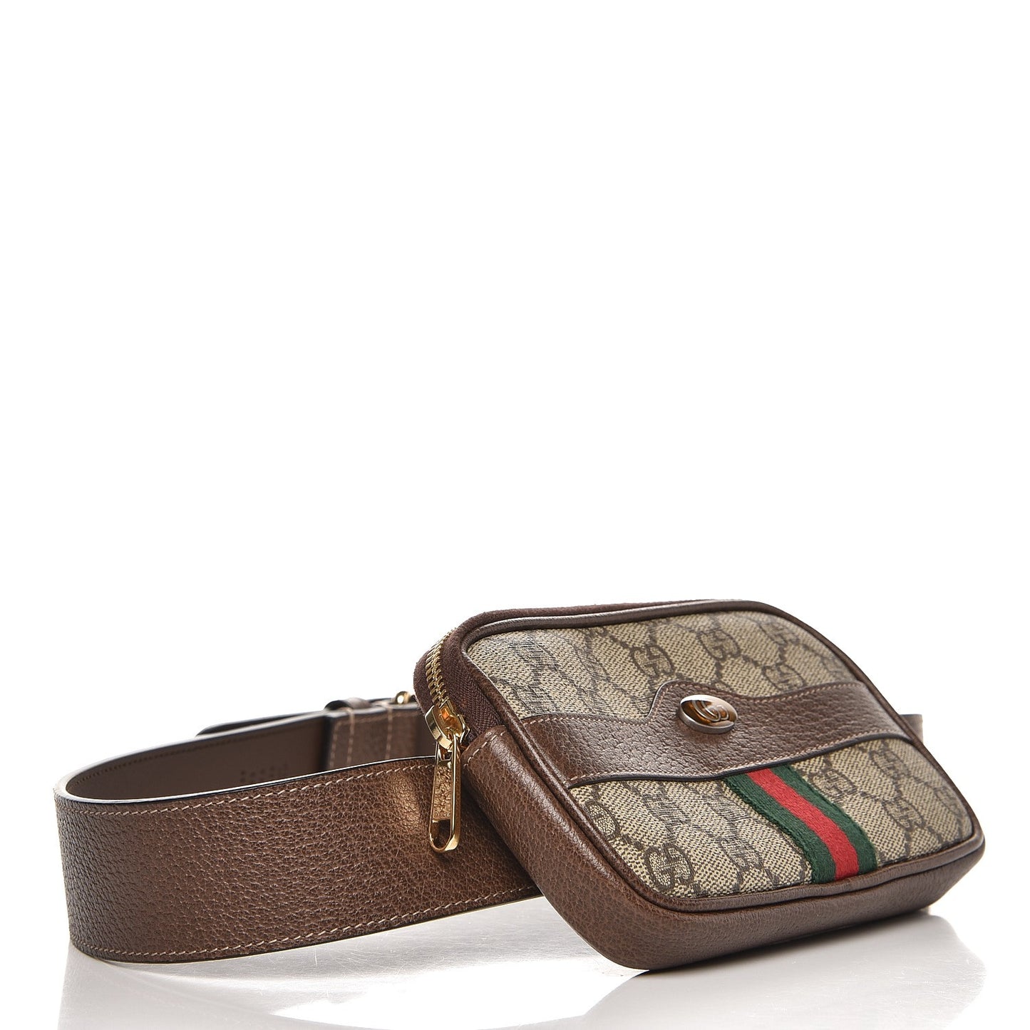 GG Supreme Monogram Ophidia Belted iPhone Case 85 34 Dark Brown
