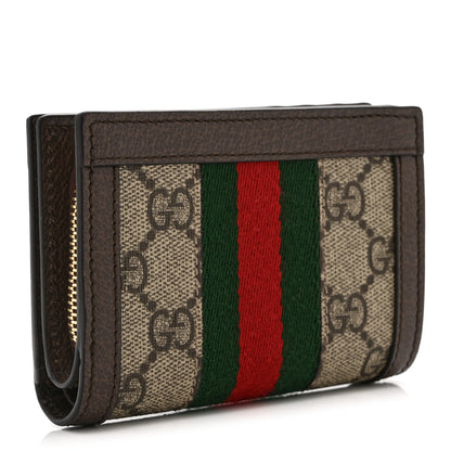 Gucci GG Supreme Monogram Web Ophidia Card Case Beige New Acero 3 of 12