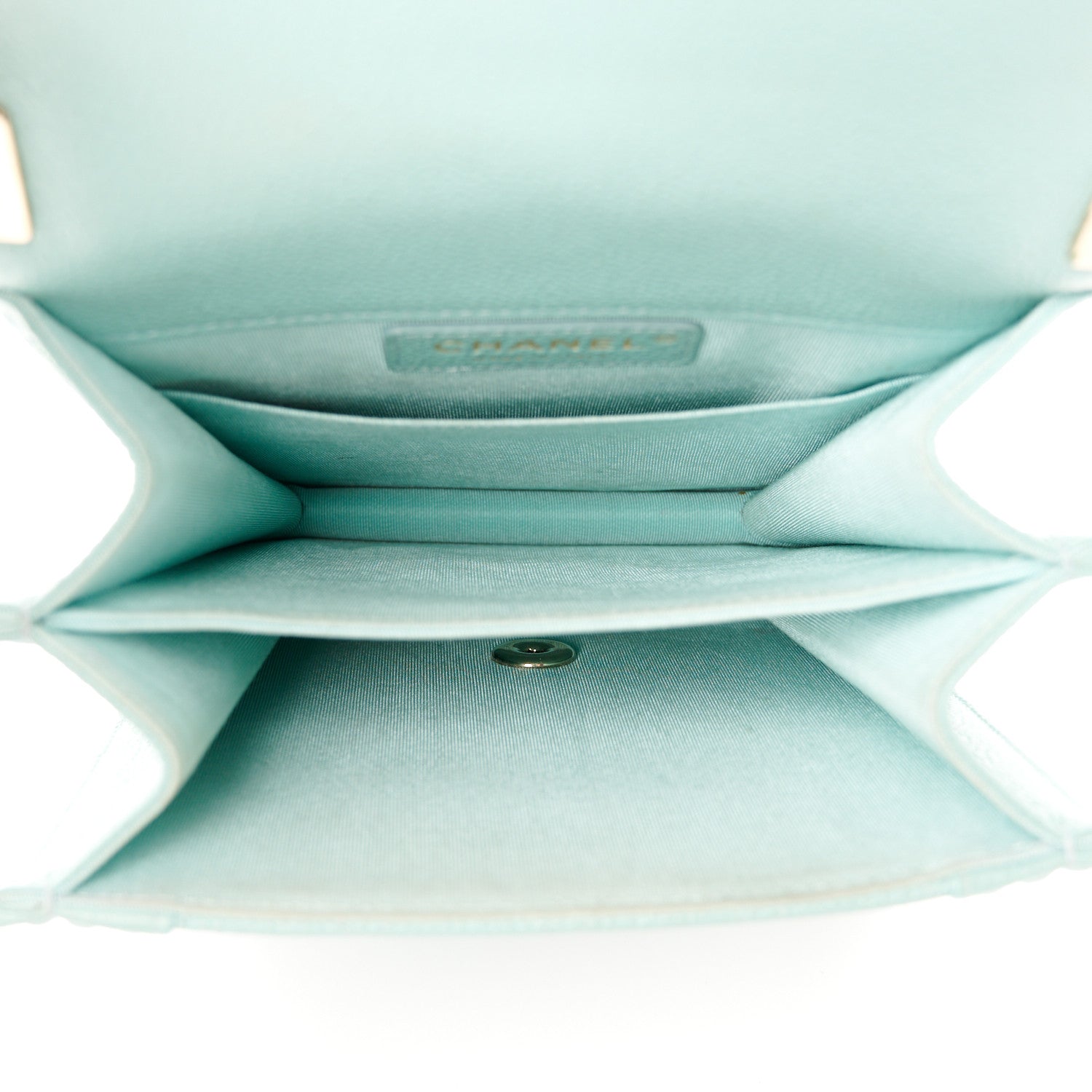 Chanel Caviar Quilted North South Boy Flap Light Blue 5 of 10
