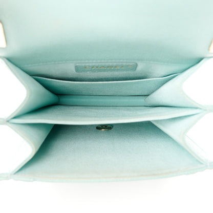 Chanel Caviar Quilted North South Boy Flap Light Blue 5 of 10