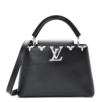 Louis Vuitton Smooth Calfskin Crystal Flowers Capucines BB Black 1 of 9
