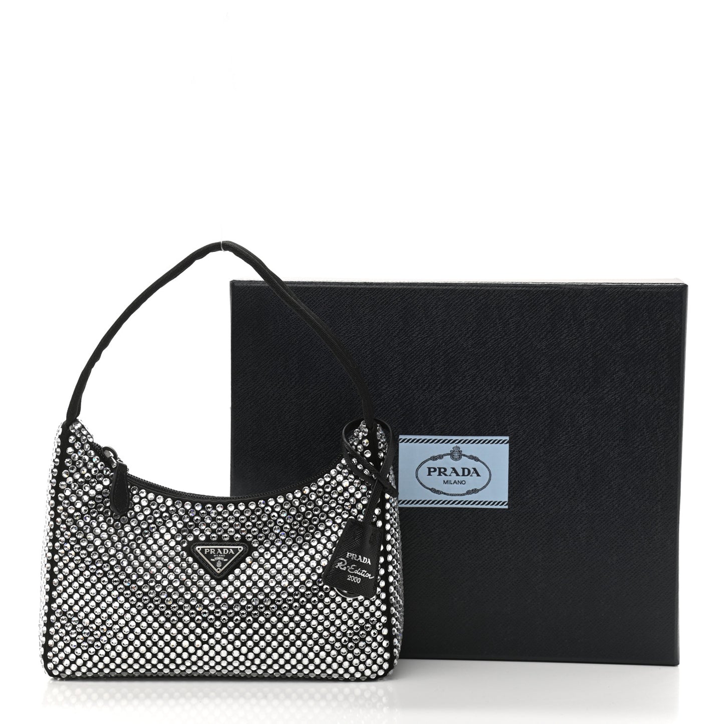 Satin Crystal Mini Re-Edition 2000 Bag Cristal