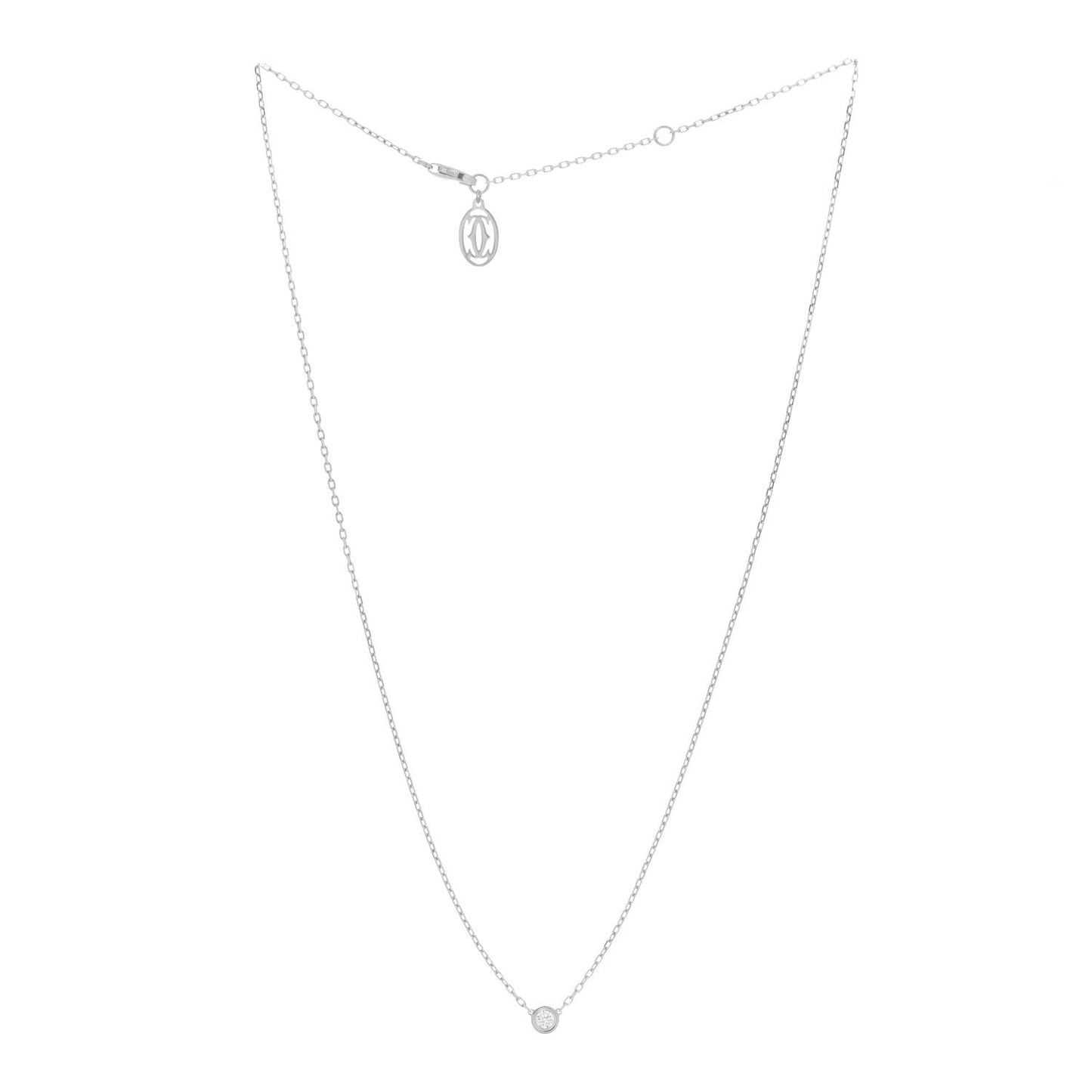 18K White Gold Diamond XS D'Amour Pendant Necklace