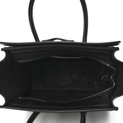 Celine Drummed Calfskin Nano Luggage Black 5 of 11