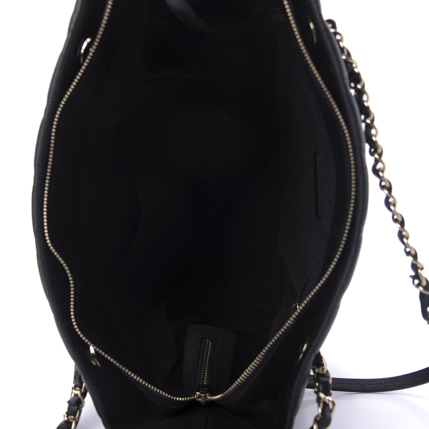 Caviar Quilted Rolled Up Tote Black