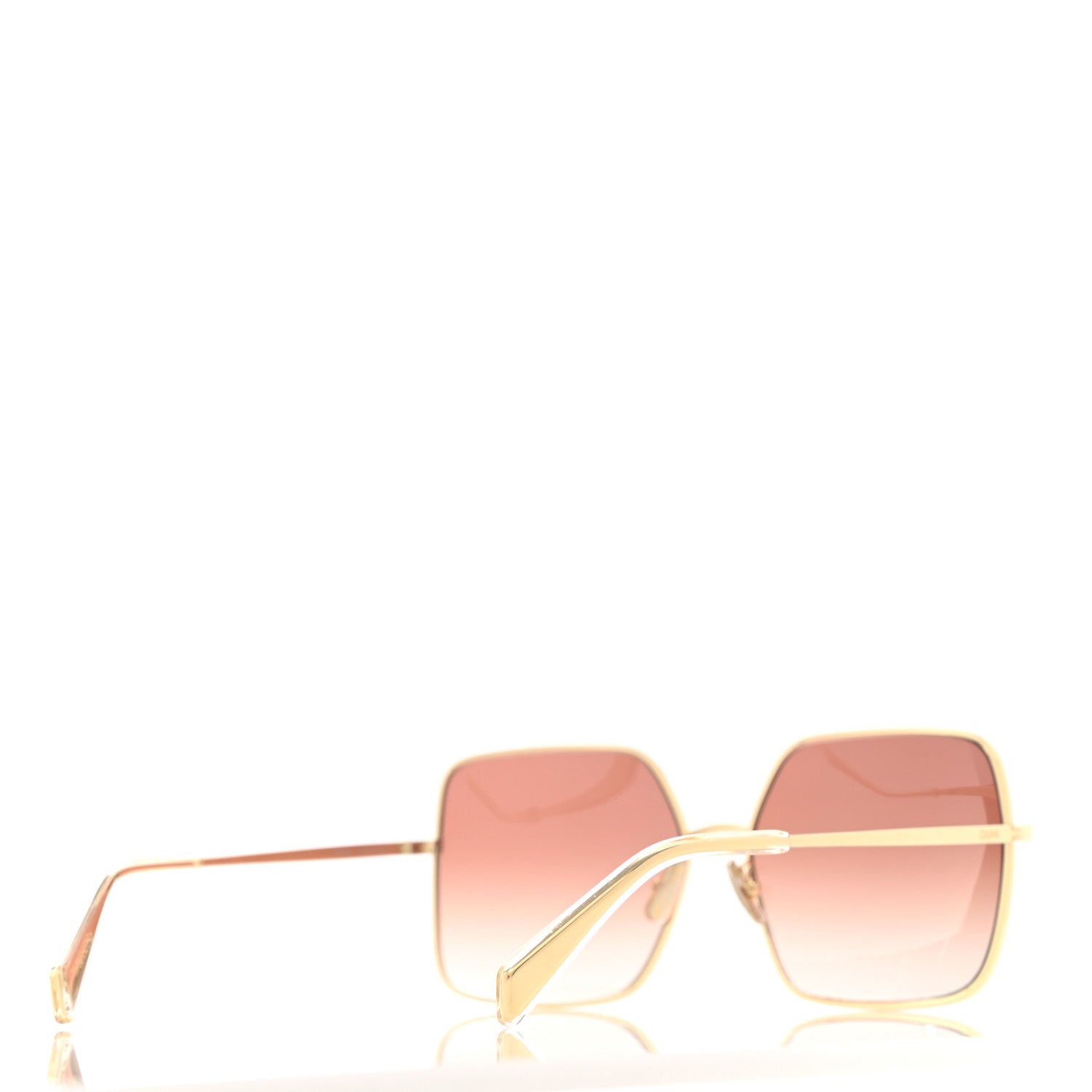 Celine Oversized Square Metal Sunglasses CL40078U Gold 4 of 8