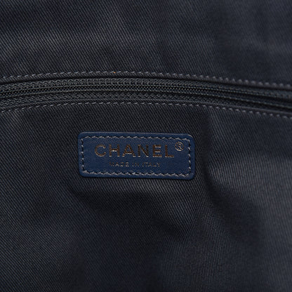 Chanel Mixed Fibers Large Maxi Shopping Bag Blue Beige 6 of 11