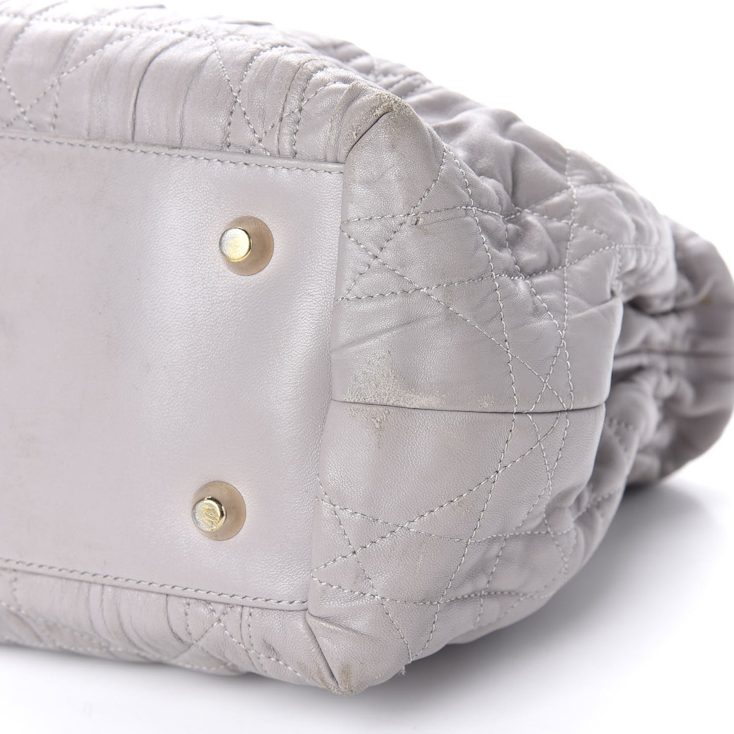 Gaufre Lambskin Cannage Delices Tote Grey