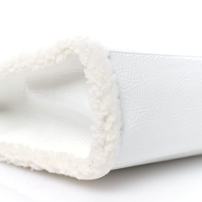 Telfar X UGG Crinkle Patent Shearling Medium Shopping Bag White 9 of 10