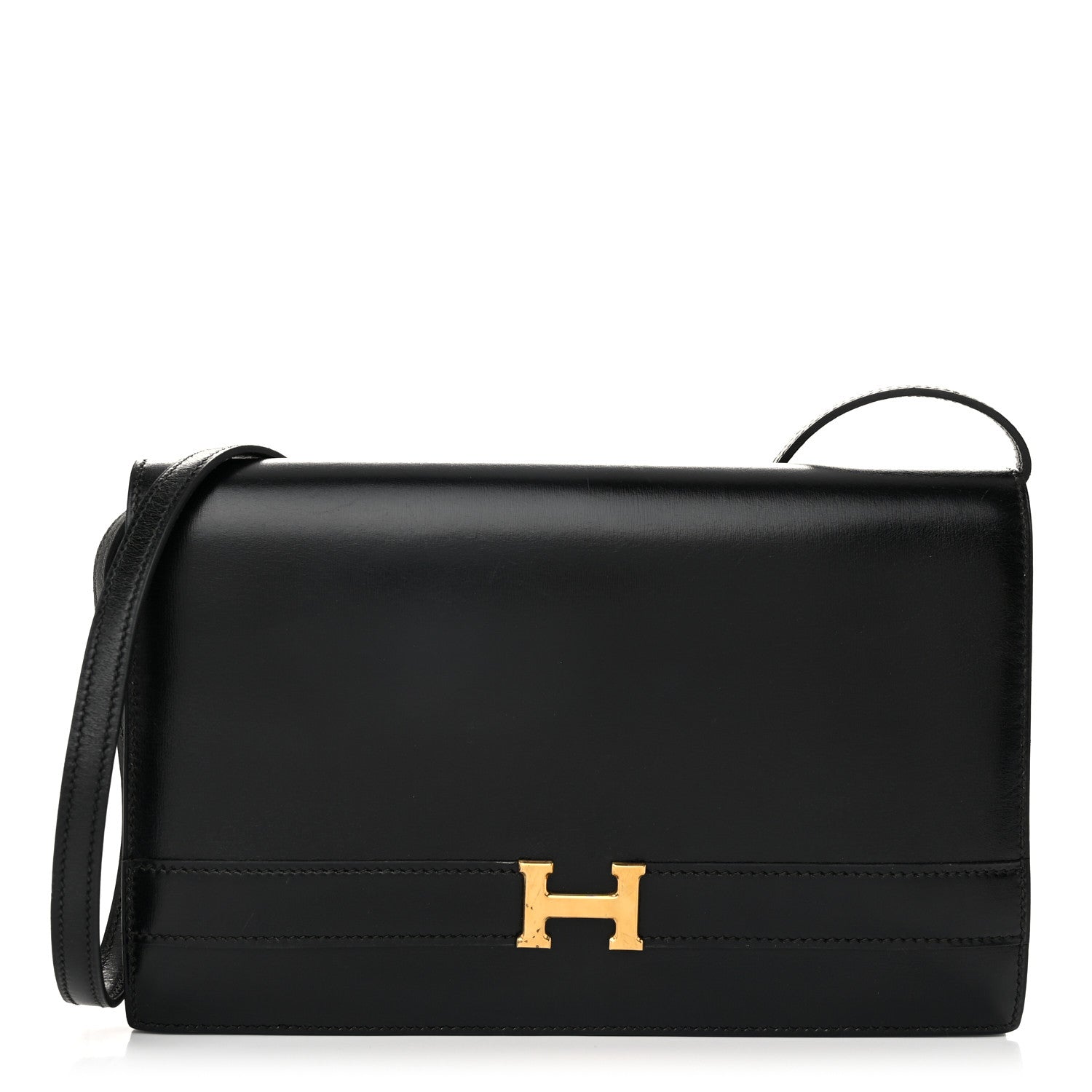 Hermes Box Annie Clutch Shoulder Bag Black 1 of 13