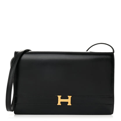 Hermes Box Annie Clutch Shoulder Bag Black 1 of 13