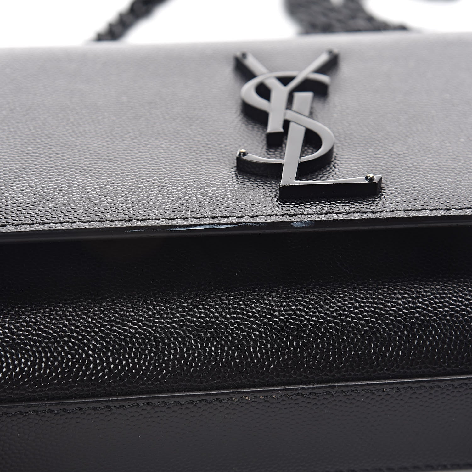 Saint Laurent Grain De Poudre Small Monogram Kate Satchel Black 10 of 10