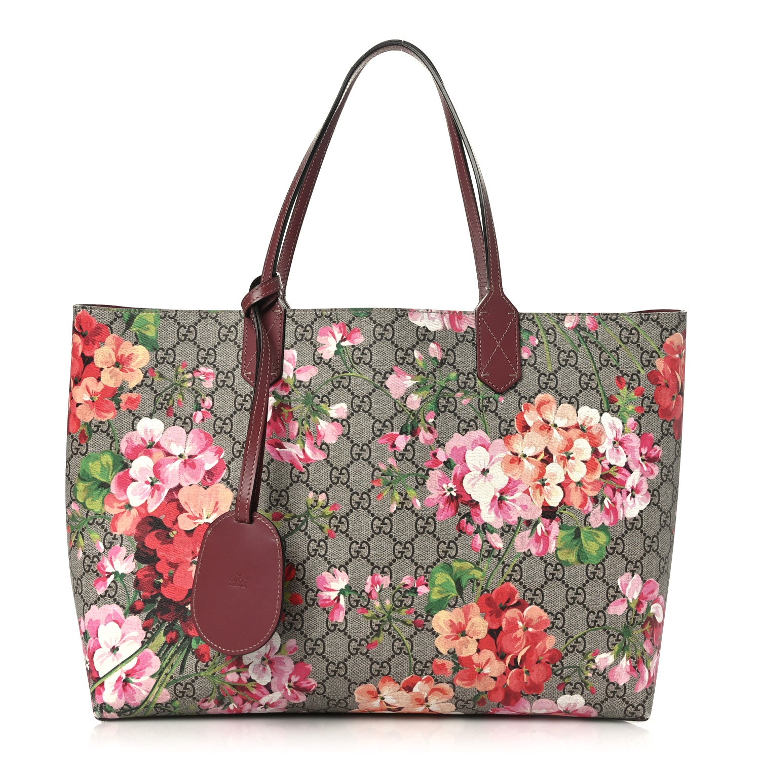 Gucci GG Supreme Monogram Blooms Medium Reversible Tote Beige Multicolor Dry Rose 1 of 13