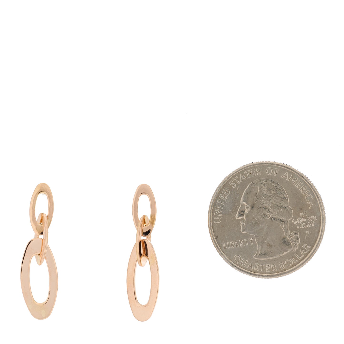 18K Rose Gold Petite Chic and Shine Link Earrings