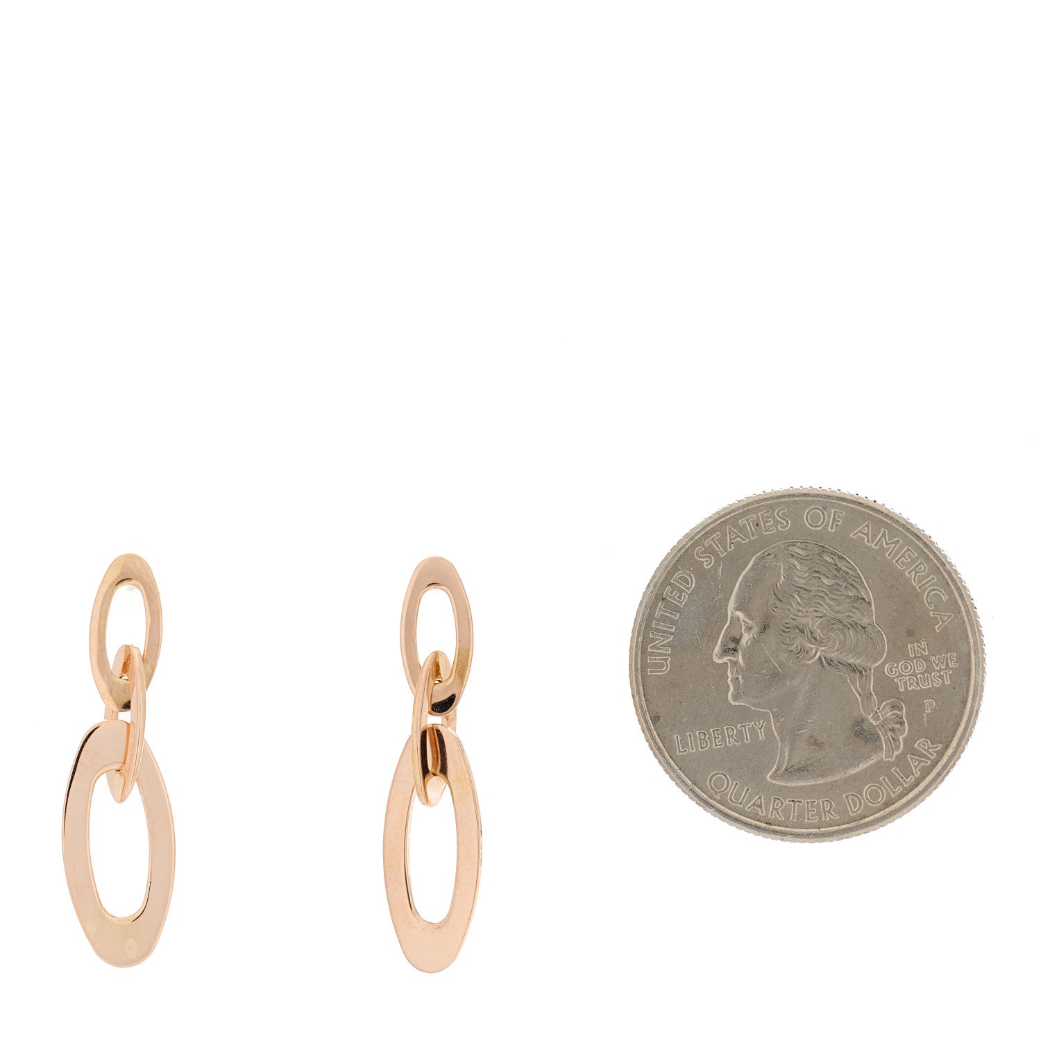 Roberto Coin 18K Rose Gold Petite Chic and Shine Link Earrings 2 of 5