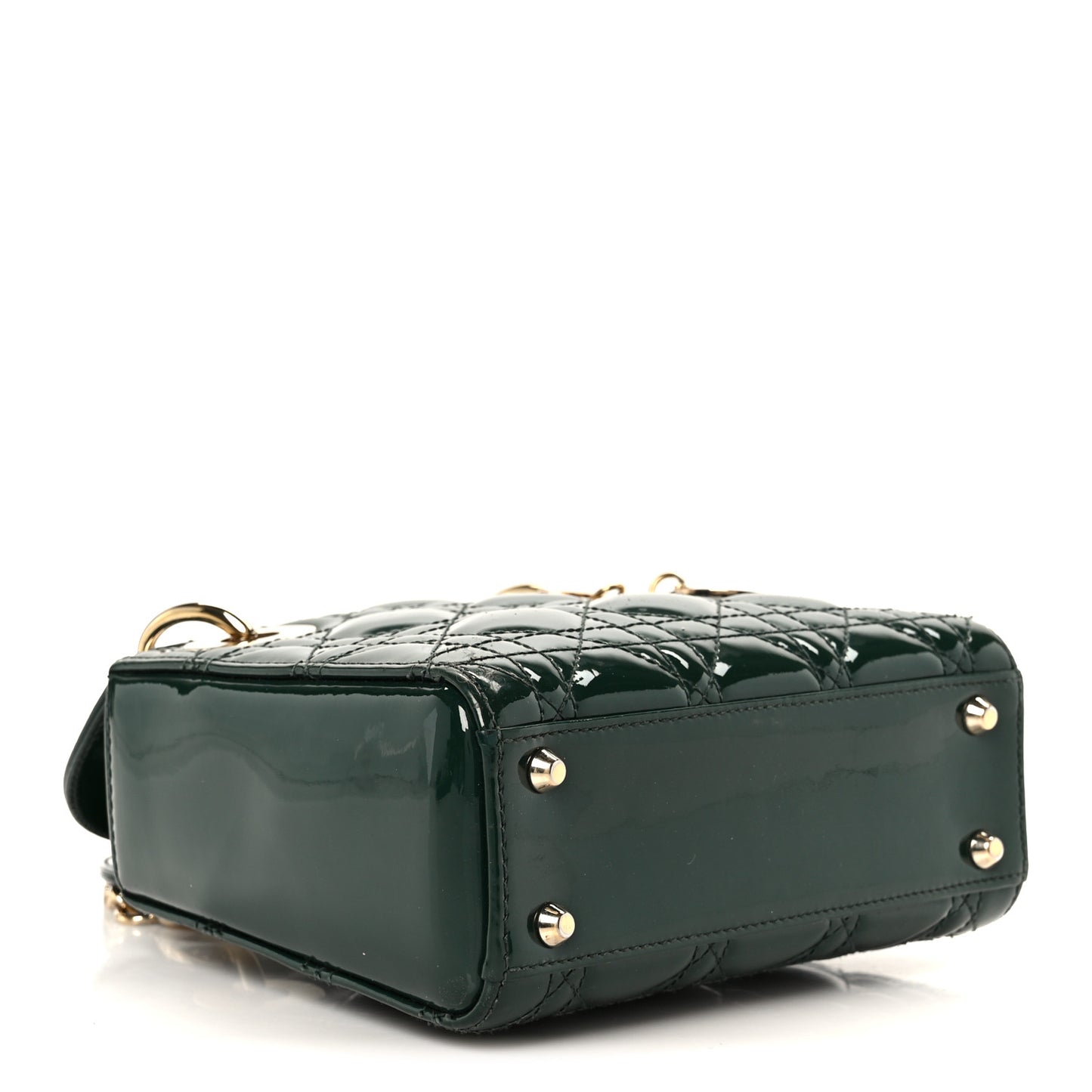 Patent Cannage Mini Lady Dior Pine Green