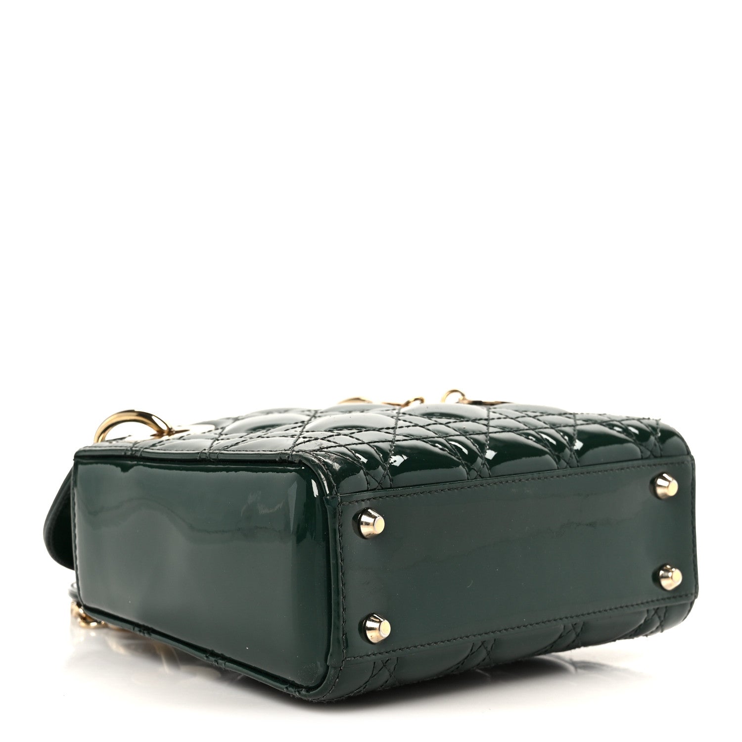Christian Dior Patent Cannage Mini Lady Dior Pine Green 4 of 10