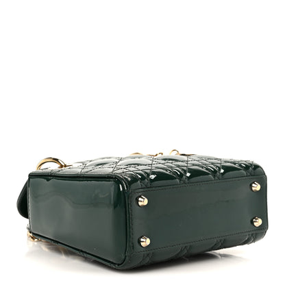 Christian Dior Patent Cannage Mini Lady Dior Pine Green 4 of 10