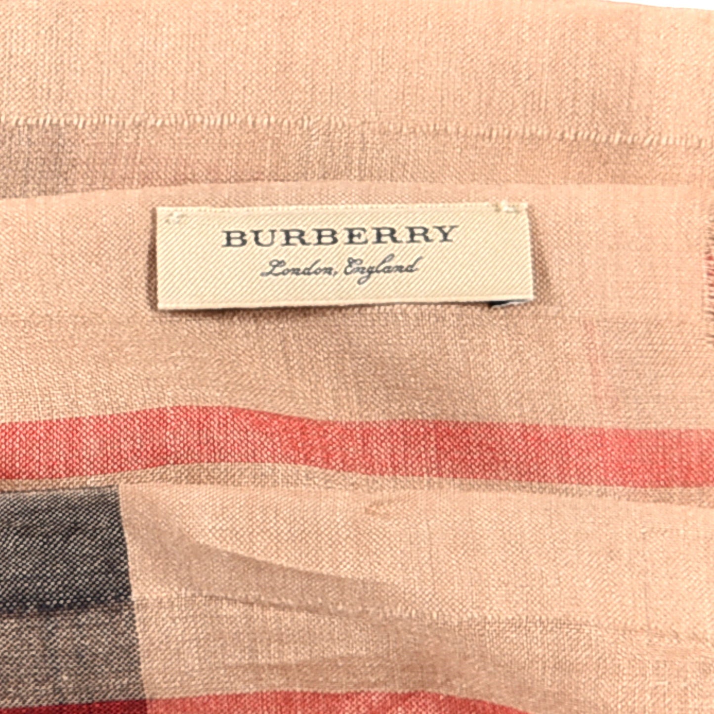 Wool Silk Gauze Giant Check Lightweight Scarf Camel