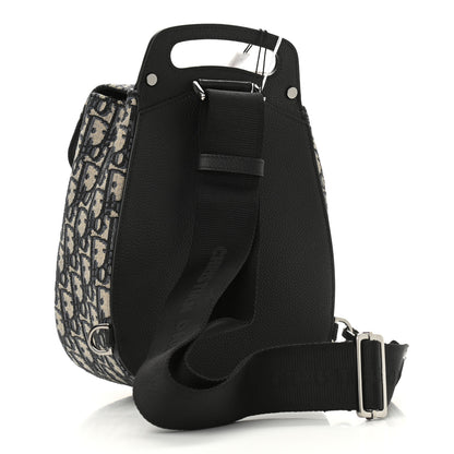 Christian Dior Grained Calfskin Oblique Gallop Sling Bag Black 3 of 11