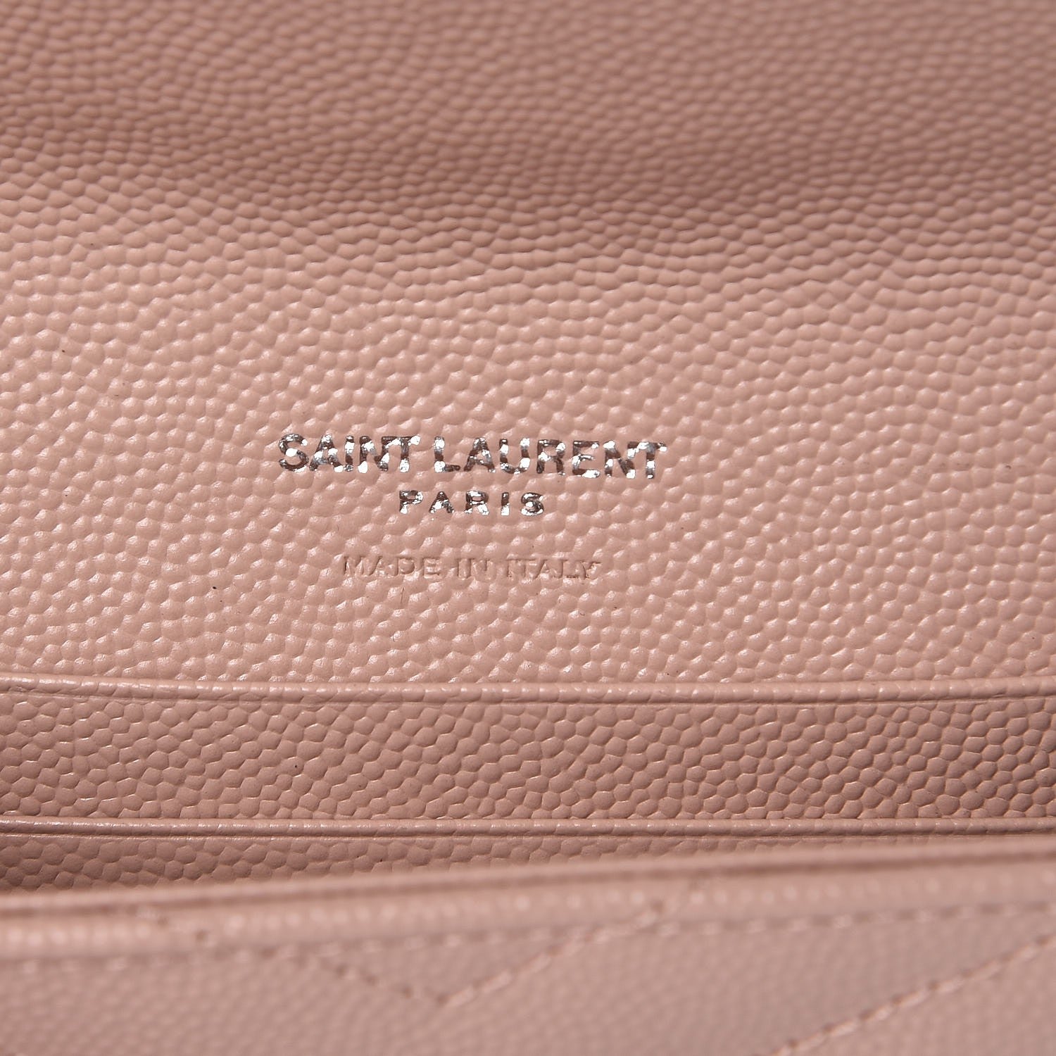 Saint Laurent Grain De Poudre Matelasse Chevron Small Monogram Envelope Wallet Pale Blush 6 of 7